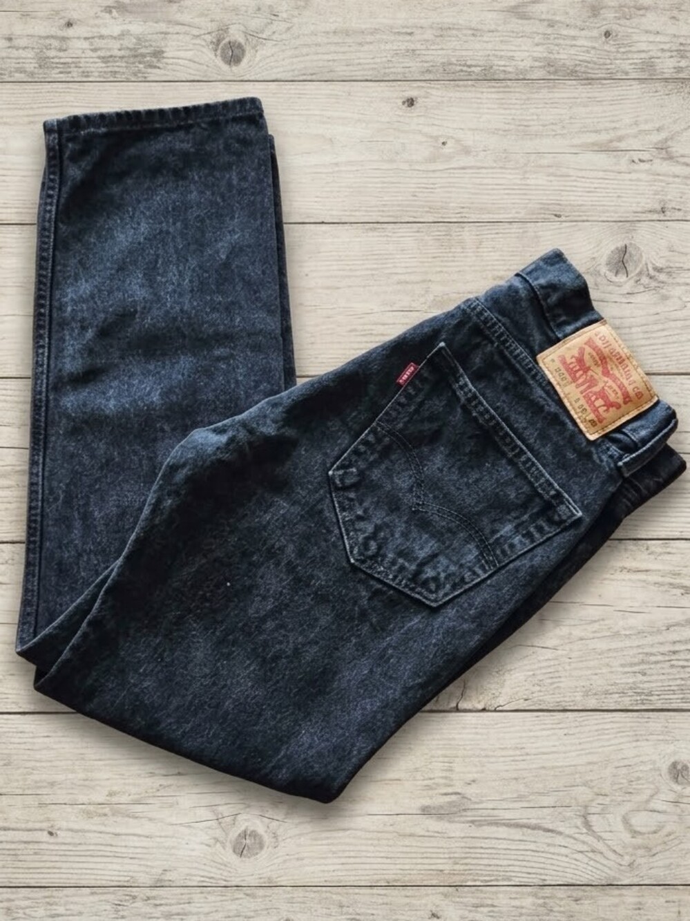 Levi's 505 Black Straight Leg Jeans 32x30 100% Cotton Distressed Character